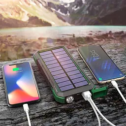 Зовнішній акумулятор power bank Solar PN-W12 20000 mAh із сонячною панеллю зовнішня батарея 18W - мініатюра 3
