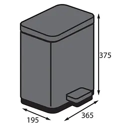 Відро для сміття з плавним закриттям прямокутне Koer TC-010315-07 15 л graphite KR5604, Графит - мініатюра 5