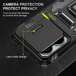 Ударостійкий чохол Camshield Army Ring для Xiaomi Poco X6 Pro Чорний / Black - мініатюра 2