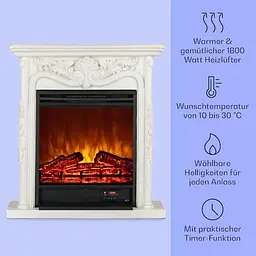 Електричний камін Klarstein Etna Pozzolana 1800 Вт білий (10035041) - мініатюра 4