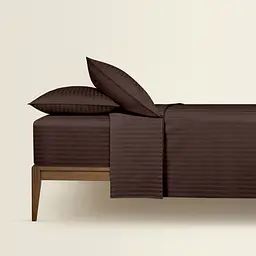 Комплект постільної білизни Cosas євро сатин з простирадлом на резинці WALNUT CS1 200 x 220 см (StrSatin_26Walnut_El180-Walnut_200) - мініатюра 4