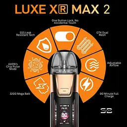 Под-система Vaporesso LUXE XR Max 2 80W Pod 3200mAh 5ml електронна сигарета Kit Imperial Red Leather (18825) - мініатюра 5