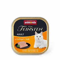 Вологий корм Animonda Vom Feinsten для кішок, з птицею та телятиною, 100 г