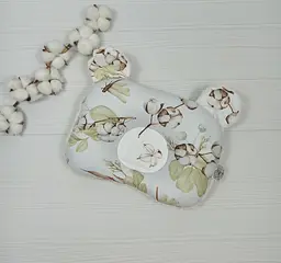 Дитяча ортопедична подушка 24×32 для новонароджених a.l.babybox Бавовна Молочний