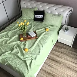 Велюрові покривало салатового кольору з210х230 з двома наволочками 50х70, мішок ALBO pbe0052901 - мініатюра 7