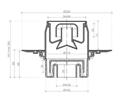 Трап для душу Pestan Confluo Vertical Dry вертикальний з фланцем 10х10 см 30412 - мініатюра 5