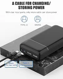 Зовнішній акумулятор Platinet 20000 mAh PMPB20W706B Чорний - мініатюра 6