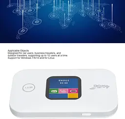 Портативний Wi-Fi модем з екраном Mobile Router PH319-E LCD 2.4G, 4G роутер White (17963) - мініатюра 4