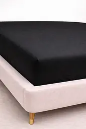 Простирадло на резинці Ecotton 160х200 см фланель бавовняне Black чорний (24433)