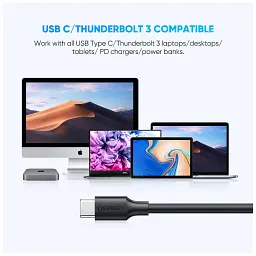 Дата кабель USB-C 3.1 to Micro USB 3.0 1.0m 3A US312 black Ugreen (20103) - мініатюра 6