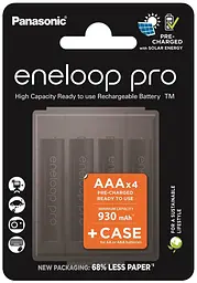 Акумулятор Eneloop NI-MH Pro AAA 930 4 шт з кейсом для зберігання Panasonic teh0018530