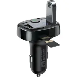 FM модулятор Baseus T Shaped S-09A 2 х USB Type-A, microSD Black (CCMT000001) - мініатюра 4