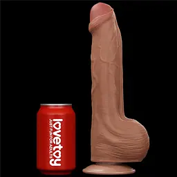 Фалоімітатор LoveToy Sliding-Skin Dual Layer Dong 29 см коричневий - мініатюра 17