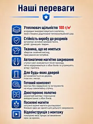 Штори на двері від холоду (на магнiтах) Графіт PP 85*200 см - мініатюра 3