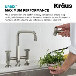 Змішувач для кухні Kraus Urbix KPF-3125SFS, Нержавіюча сталь - мініатюра 8
