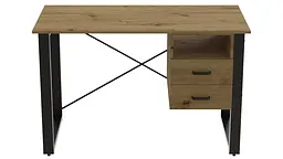 Письмовий стіл із ящиками Ferrum-decor Оскар 750x1200x600 метал Чорний ДСП Дуб Артізан 16 мм (FRD-103218) - мініатюра 4
