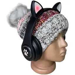 Навушники дитячі Opt-Top Cat ear В39М з радіо та блютуз чорні (1756375770) - мініатюра 7