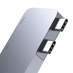 USB-хаб Baseus UltraJoy Series 5-Port HUB Space Grey (USB-C*2 to USB-C 40Gbps*1+HDMI 4K@30Hz*1+USB3.0*3） (B00052801811-04) - мініатюра 7