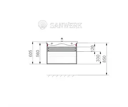 Тумба Sanwerk з умивальником "ГРЕТА AIR IDEA" 65 см, біла (MV0000891) - мініатюра 6