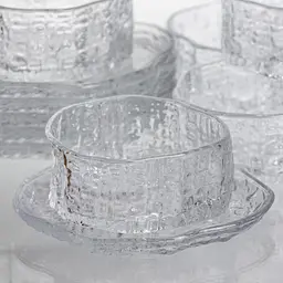 Набір піал з блюдцями скляні Gold Rimmed 250 мл фактурних Yiwu HP-34-94 - мініатюра 6