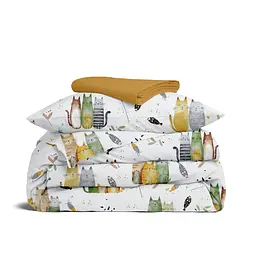 Дитяча постільна білизна Cosas FOREST CATS CS5 110х140см (ForestCats_El80-16Mustard_140)