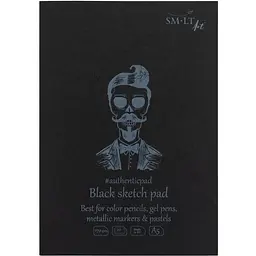 Блокнот-склейка для рисунку SM-LT Art Authentic (black) А5 (14.8x21 см) 165г/м2, 20л чорний папір Smiltainis
