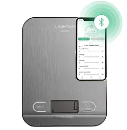 Ваги кухонні Liberton LKS-0714 Smart, Steel, до 5 кг, дисплей, синхронізація через Bluetooth, тарокомпенсація, автовідключення, індикатор перевантаження, батарейка: 3*ААА у комплекті - мініатюра 2