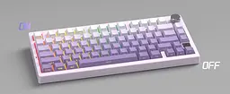 Клавіатура MageGee Light 75 RGB Purple Bird Switch Wireless (6971969728813) White/Purple (G-000003943) - мініатюра 3