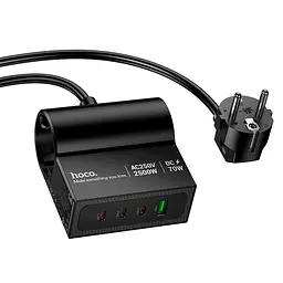 Підовжувач мережевий HOCO Win 2 position (PD70W/3C1A) desktop socket AC34 (L=1.5M) - мініатюра 3
