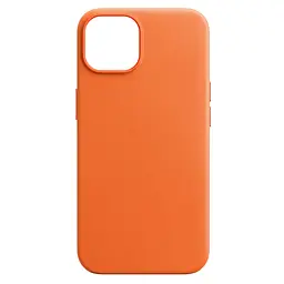 Кожаный чехол-панель для Apple iPhone 14, FAKE Leather Case, оранжевый, искусственная кожа, премиум, противоударный, защита всего корпуса, с мягкой подкладкой, поддержка MagSafe и беспроводной зарядки, ArmorStandart (ARM64457)