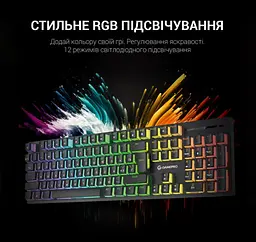 Клавіатура ігрова механічна GamePro GPMK-85 Black USB Red Switch - мініатюра 8