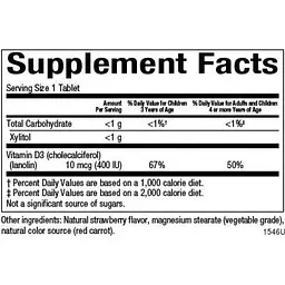 Вітамін D3 Natural Factors Vitamin D3 Berry Bunch 10 mcg 250 жувальних пігулок - мініатюра 2