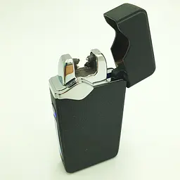 Запальничка електроімпульсна USB сенсорна електрична акумуляторна 2 дуги в подарунковій коробці UKC 7037 чорний - мініатюра 7