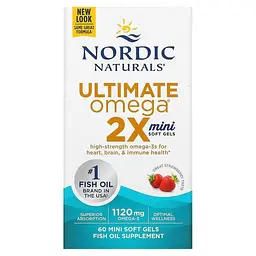 Риб'ячий жир міні Nordic Naturals Ultimate Omega 2X 1120 мг 60 міні гел капс полуниця - мініатюра 2