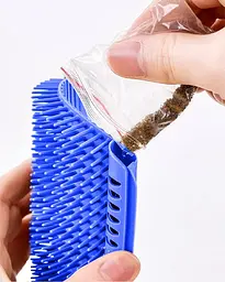 Щітка-чесалка для кішок Semi Brush-comb, Blue з кутовим кріпленням до стіни - мініатюра 3