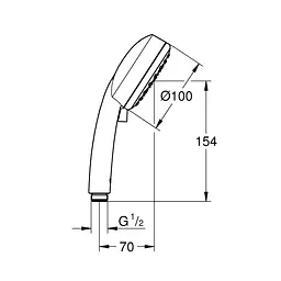 Ручний душ Grohe New Tempesta Cosmopolitan 100 27571002, Хром - мініатюра 2