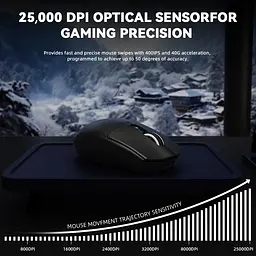 Мишка Attack Shark G3 PRO, Wireless/Bluetooth, 25000dpi. (PAW3311), 6кн., Black - мініатюра 3