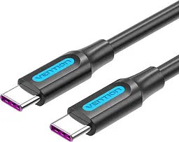 Кабель USB 2.0 Type-C M-M, 1 м, 100W Черный, Vention