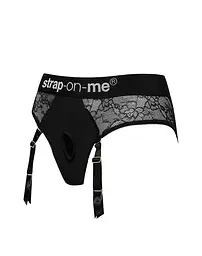 Мереживні труси для страпону з підв'язками для панчох Strap-On-Me DIVA HARNESS - L - мініатюра 2