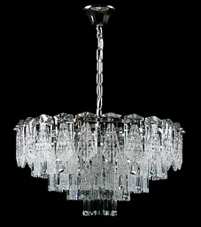 Люстра кришталева Splendid Ray L8532/600/12A, 12 ламп, Е14, хром/білий, висота 40-80 см, діаметр 62 см, сучасний стиль для дому - мініатюра 2