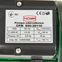 Насос відцентровий Nowa CPM 850-30110 (148881) - мініатюра 7