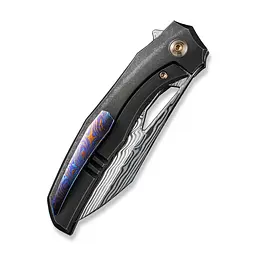 Ніж складаний туристичний WE Knife Ignio Mystery Box Ignio Mystery Box, (8.39 см) Damasteel (Hakkapella) / 6AL4V Titanium чорний - мініатюра 5