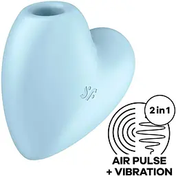 Вакуумний стимулятор-серце з вібрацією Satisfyer Cutie Heart Blue - мініатюра 2