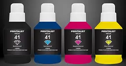 Комплект чорнил PRINTALIST GI-41 для Canon G2420/3420 4х190г BP/C/M/Y Пігментне/Водорозчинне (PL41SET4)