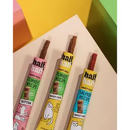 Ласощі для кішок Half&Half у формі м'ясних паличок з лососем, 5 г - мініатюра 4