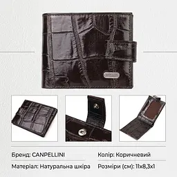 Надійний чоловічий гаманець із натуральної фактурної шкіри Canpellini 21516 коричневий - мініатюра 2