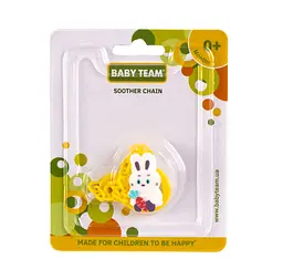 Ланцюжок для пустушки Baby Team Звірятка, жовтий (3332_зайчик) - мініатюра 2