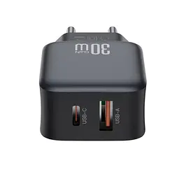 Адаптер живлення зарядний пристрій XO L156 30 W 2 порти USB-A + USB-C - мініатюра 2