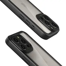 TPU чохол Transparent + Colour 1,5mm для Apple iPhone 15 Pro (6.1) Black - мініатюра 3