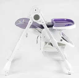 Стільчик для годування K-60290 Joy м'який чохол ПВХ, 4 колеса, знімний столик, кошик, в коробці (6989203550090) - мініатюра 4